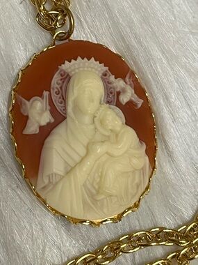 FREE WITH PURCHASE Virgin Mary Cameo Necklace